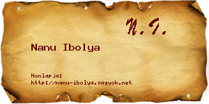 Nanu Ibolya névjegykártya